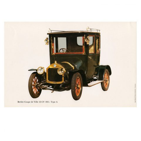 Gravure Berliet 12 HP coupé de ville type A de 1911.
