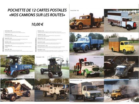 Pochette de 12 cartes postales "Nos camions sur les routes"